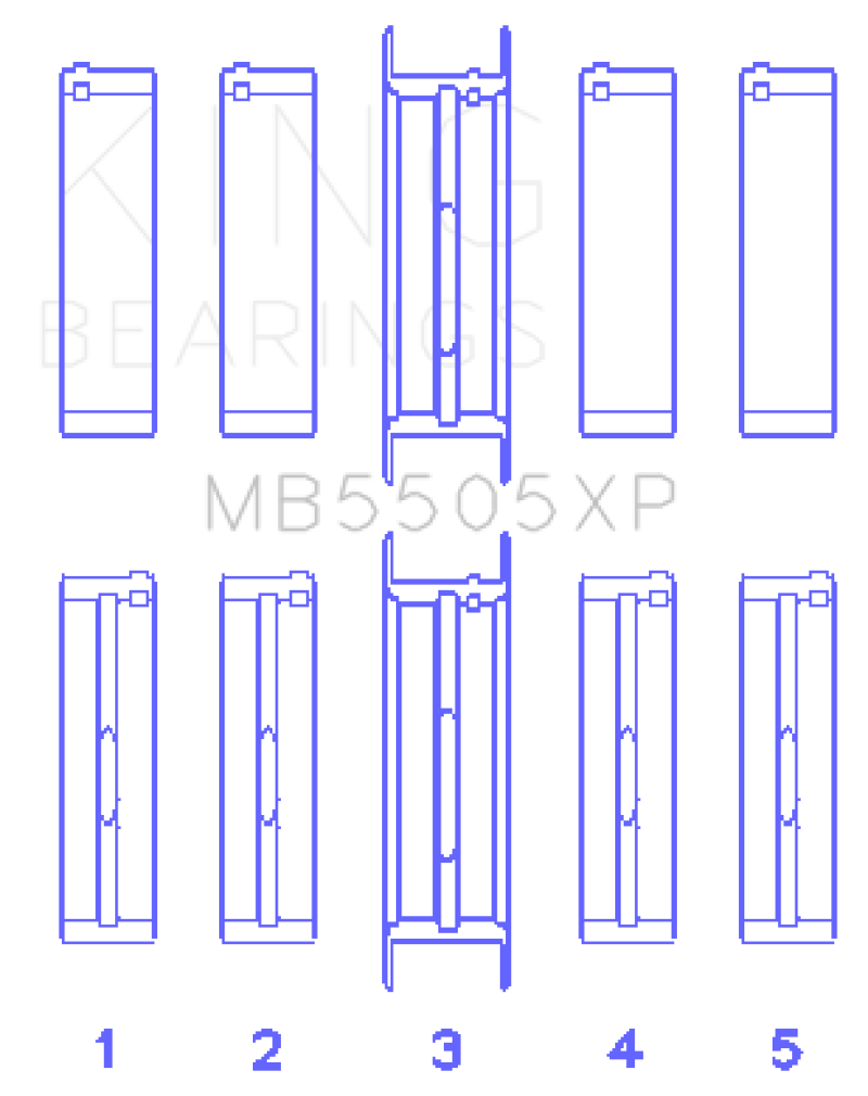 King Engine Bearings Ford V8 351ci 5.8L / 400ci 6.6L 16V (Size STDX Oversized) Main Bearing Set