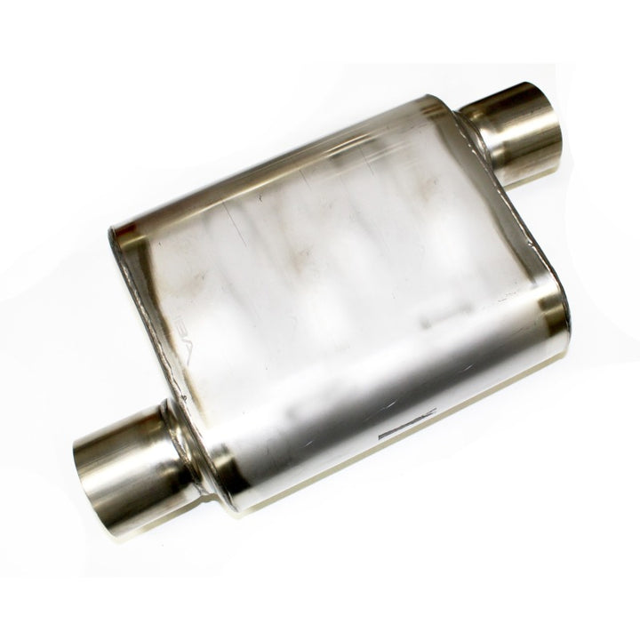 JBA Universal Chambered Style 304SS Muffler 11x9.75x4 3in Inlet Diameter Offset/Offset
