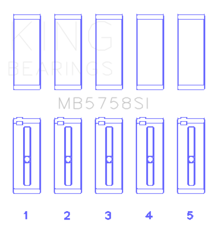King Engine Bearings Peugeot Ep6 1.6L/BMW N14B16C (Size +0.50mm) Main Bearing Set