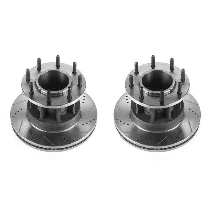 Power Stop 17-22 Ford F-350 Super Duty Front Drilled & Slotted Rotor - Pair
