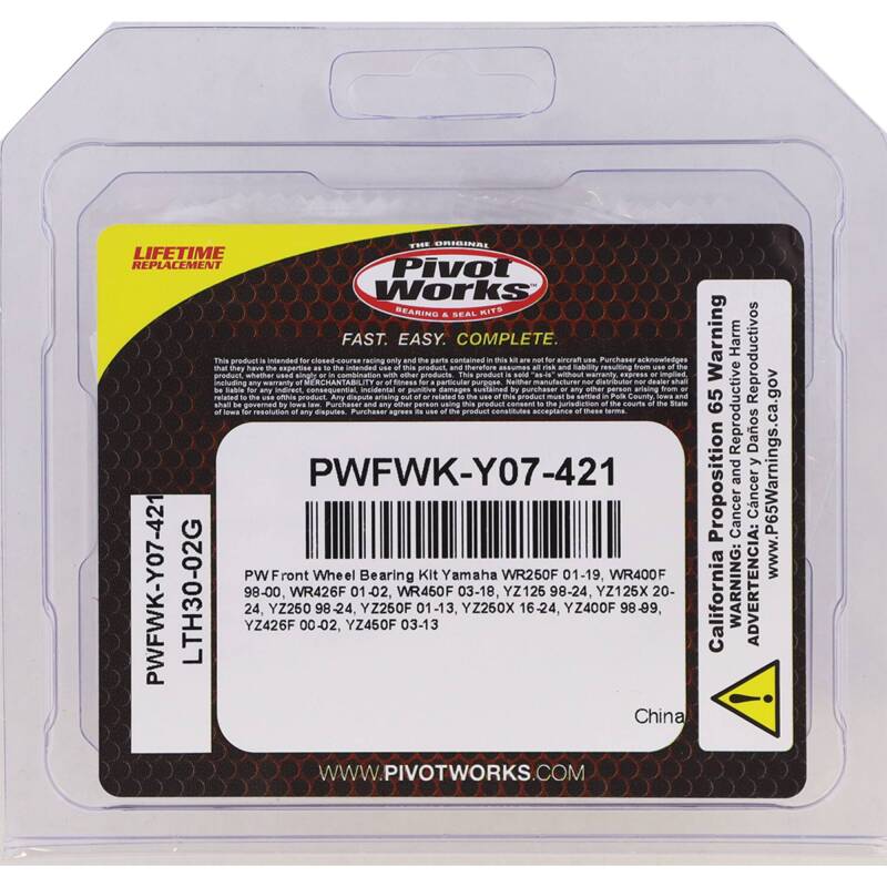 Pivot Works 98-23 Yamaha YZ125 Front Wheel Bearing Kit