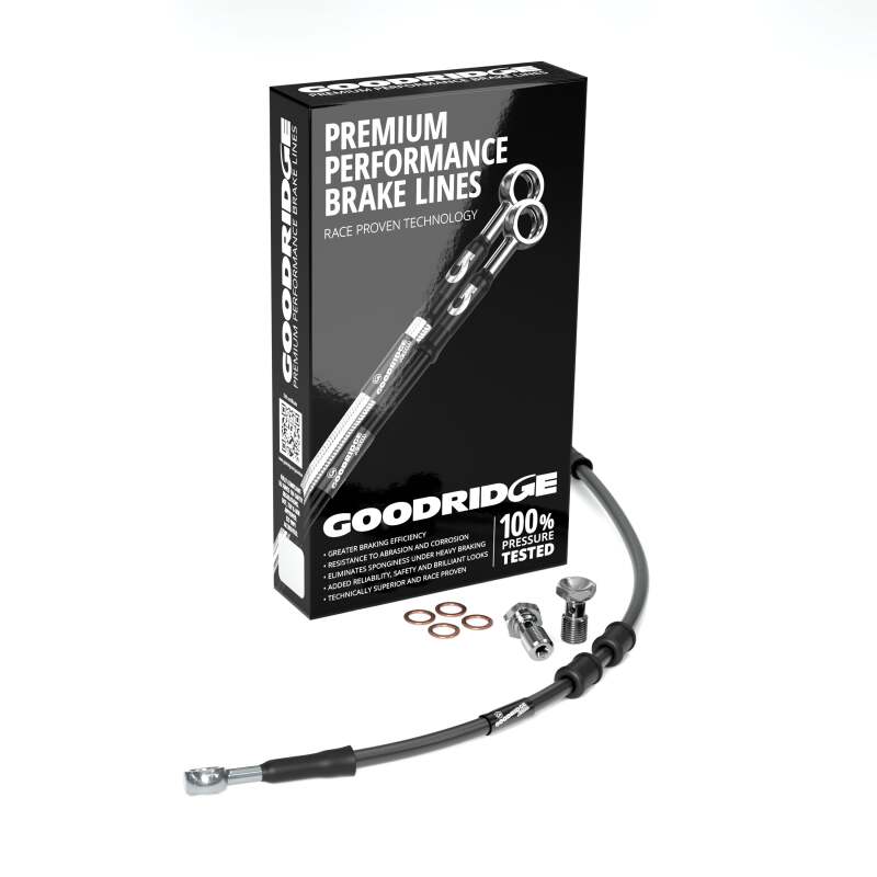 Goodridge 11-13 HD FXS BLACKLINE +10in Black Brake Line Kit w/Stainless Steel Fittings