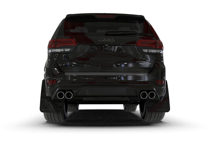 Rally Armor 18-22 Jeep Grand Cherokee SRT Trackhawk Black UR Mud Flap - White Logo