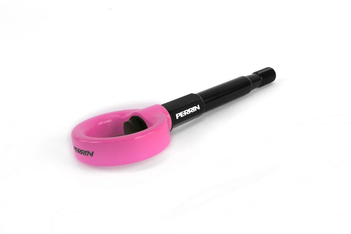 PERRIN 08-14 Subaru WRX/STI (Hatchback) Tow Hook Kit (Rear) - Hyper Pink