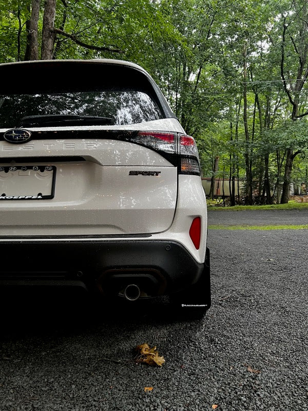 Rally Armor 25-26 Subaru Forester &amp; Hybrid Black UR Mud Flap w/Metallic Black Logo