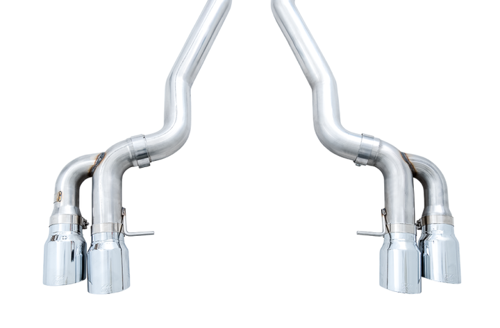 AWE Tuning 18-19 BMW M5 (F90) 4.4T AWD Axle-Back Exhaust - Track Edition (Chrome Silver Tips)