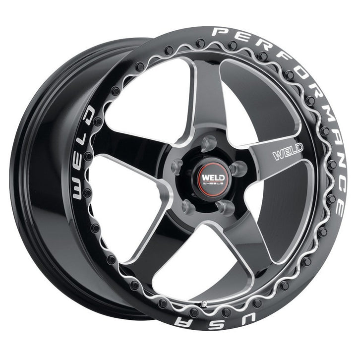 Weld S904 18x12 Ventura Beadlock 5x120 ET52 BS8.55 Gloss BLK MIL DIA 78.1