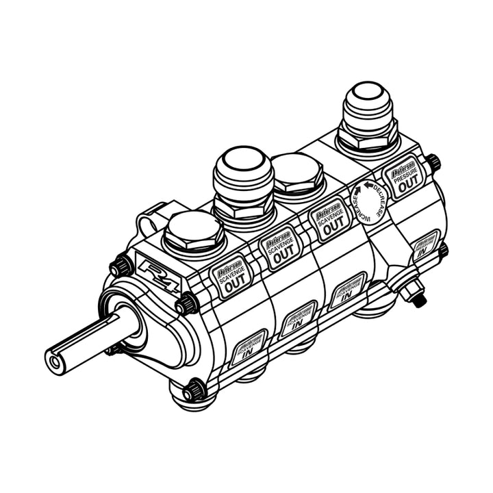 Peterson Fluid Systems R4 4-Stage Oil Pump - Left Side Mount - HV - Rear Drive Drag