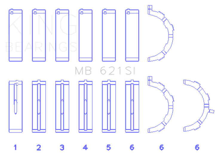 King Engine Bearings Ford 415 (Size +0.25mm) Main Bearing Set