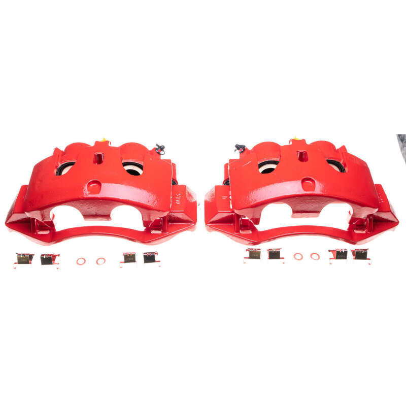 Power Stop 11-16 Chevrolet Silverado 3500 HD Rear Red Calipers - Pair