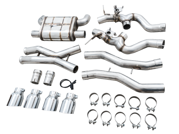 AWE Tuning SwitchPath Cat-Back Exhaust for BMW G8X M3/M4 - Chrome Silver Tips