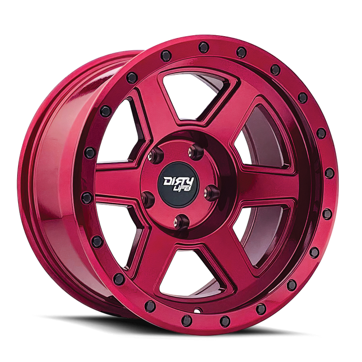 Dirty Life 9315 Compound 17x9 / 6x139.7 BP / -12mm Offset / 106mm Hub Crimson Candy Red Wheel