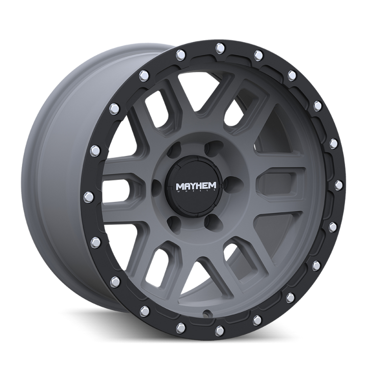 Mayhem 8304 Delta 17x9 / 6x139.7 BP / -12mm Offset / 106mm Hub Matte Gunmetal- Matte Black Lip Wheel