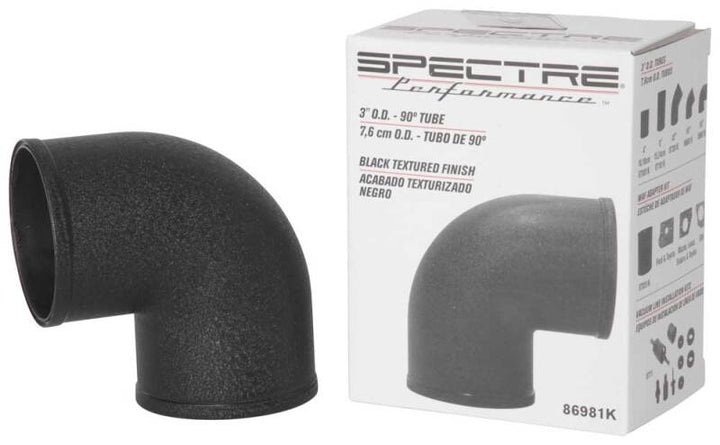 Spectre Tube Intake 3in od 90 Degree - Black