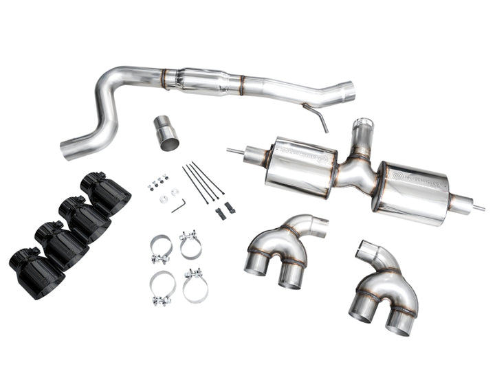 AWE Tuning MK8 Volkswagen Golf R 3in Touring Edition Quad Exhaust - Diamond Black Tips