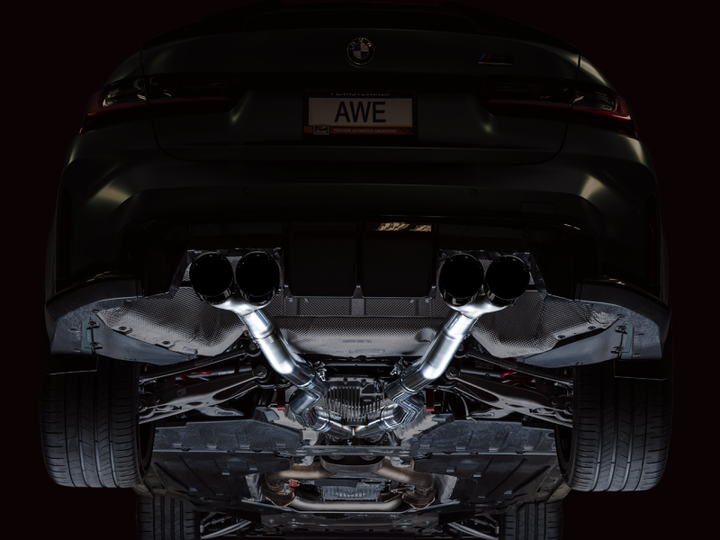 AWE Tuning Track Edition Cat-Back Exhaust for BMW G8X M3/M4 - Diamond Black Tips