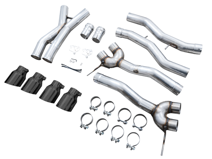 AWE Tuning Track Edition Cat-Back Exhaust for BMW G8X M3/M4 - Diamond Black Tips