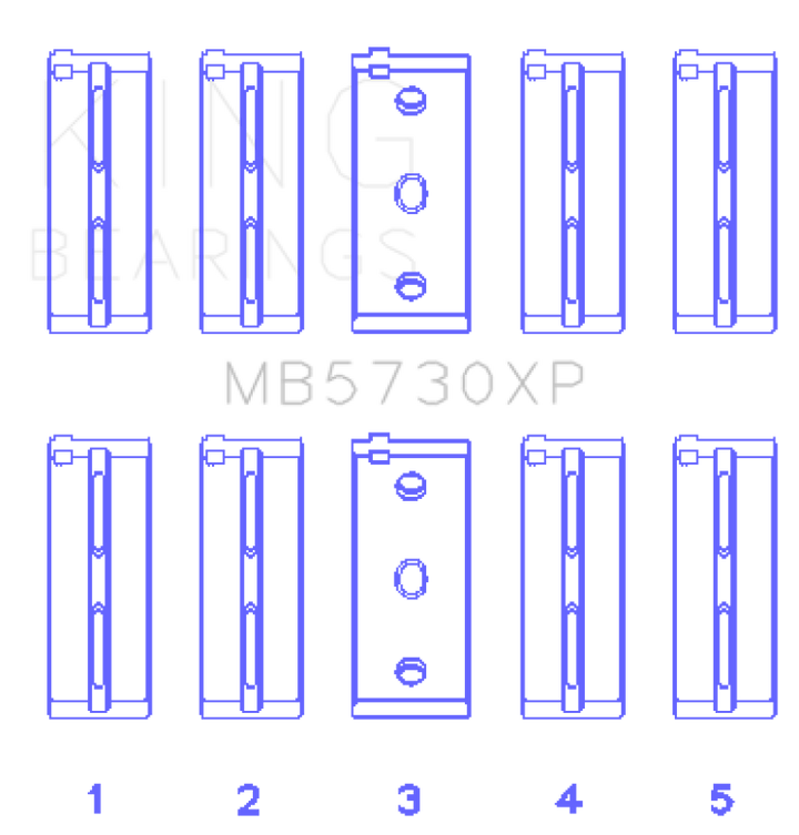 King Engine Bearings Lancia DElta Integrale (Size STDX) Main Bearing Set