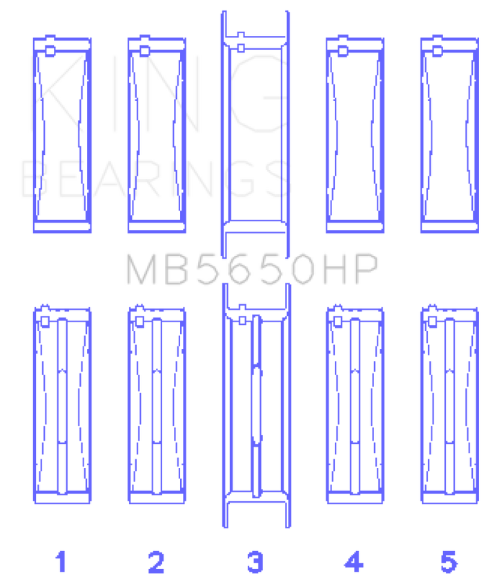 King Engine Bearings Ford 370/429/460 16V OHV (Standard Size) Crankshaft Main Bearing Set