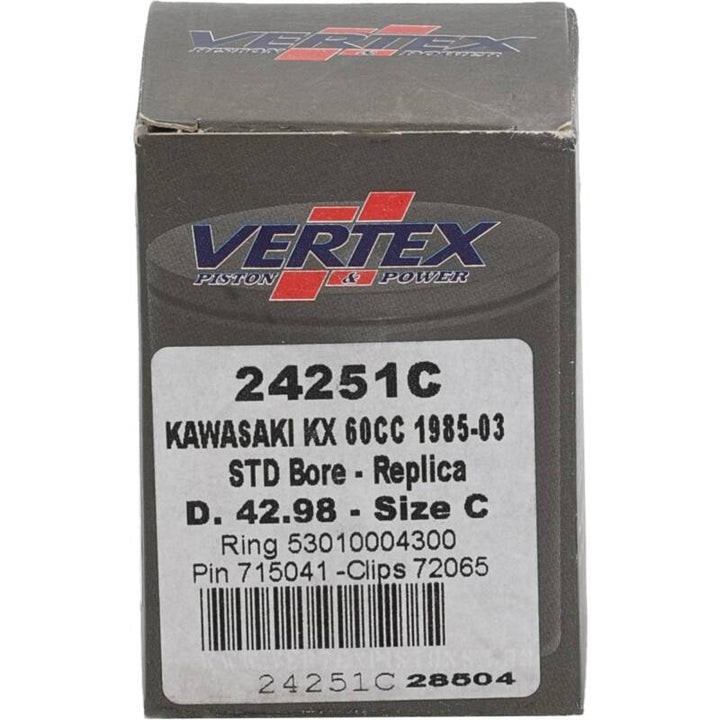 Vertex Piston 83-03 Kawasaki KX 60 60cc Cast Replica Piston Kit