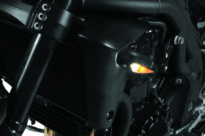 Kuryakyn Rhombus Front Left White/Amber Satin Black