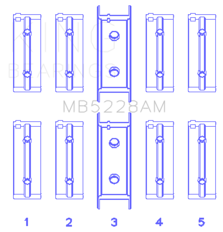 King Engine Bearings Mitsubishi 4G52 (Size +0.50mm) Main Bearing Set