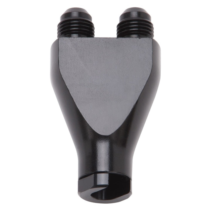Russell Performance Billet Y-Block Adapter 3/8in SAE Quick Disconnect (2) -6AN Male Flare Black