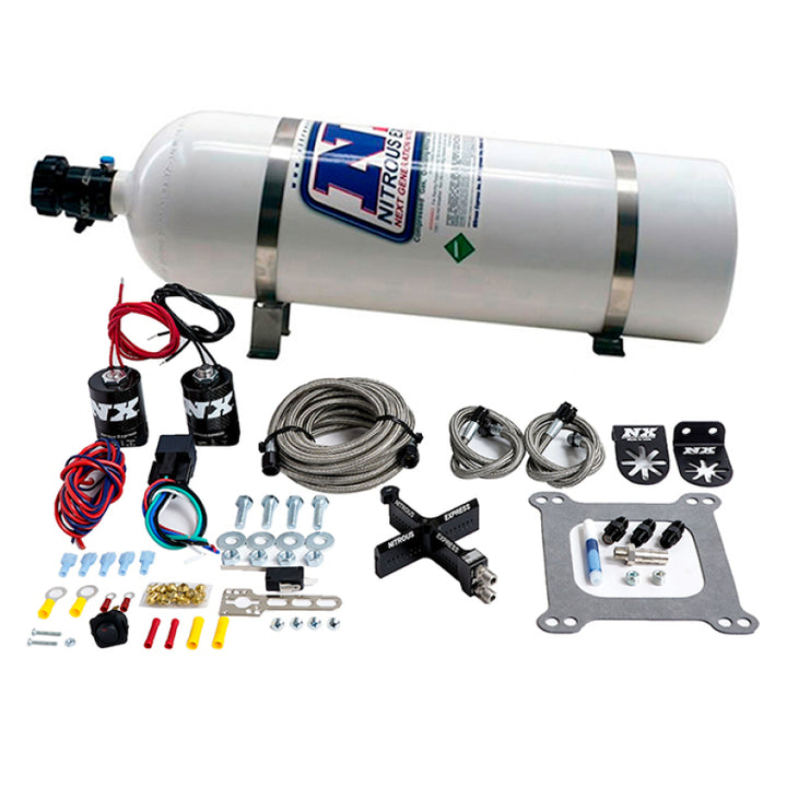 Nitrous Express 4150 Covert Crossbar Plate System Stage 6 50-300HP (15lb Bottle)