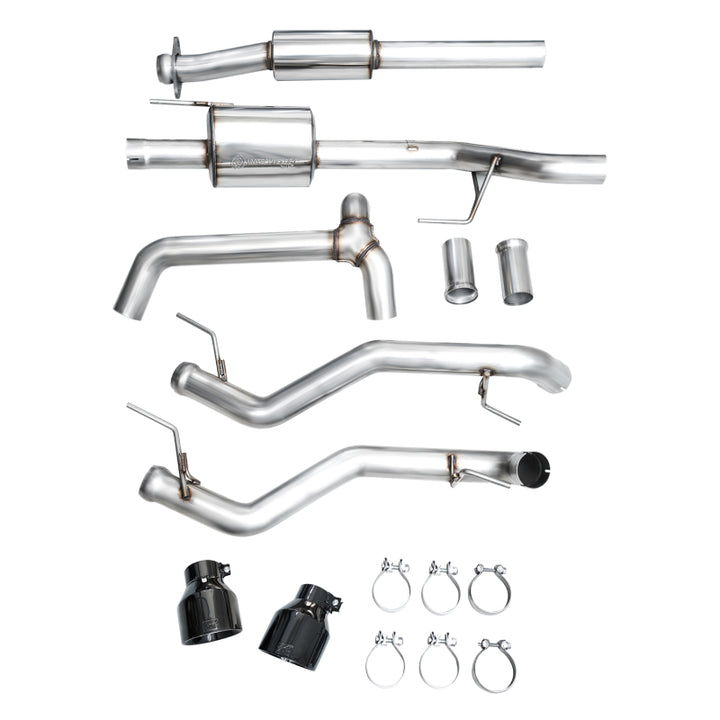 AWE Tuning 2021+ Ford F-150 Tremor (w/ Bumper Cutouts) 0FG Resonated Cat-Back - Diamond Black Tips