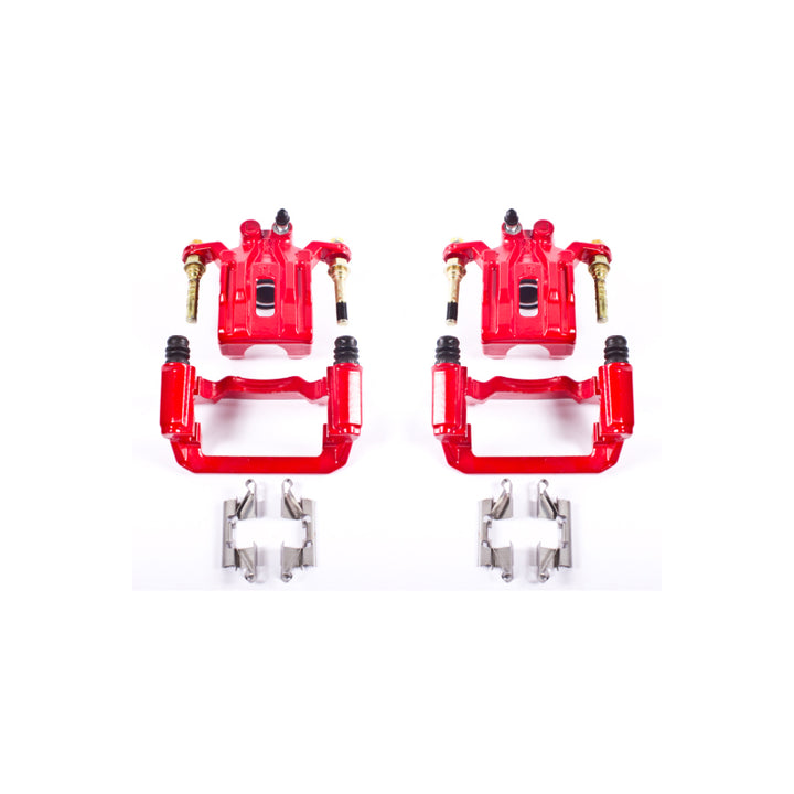 Power Stop 05-12 Nissan Pathfinder Rear Red Calipers w/Brackets - Pair