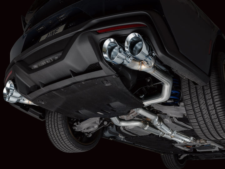 AWE 2024 Ford Mustang Dark Horse S650 RWD Track Edition Cat-Back Exhaust w/ Quad Chrome Silver Tips