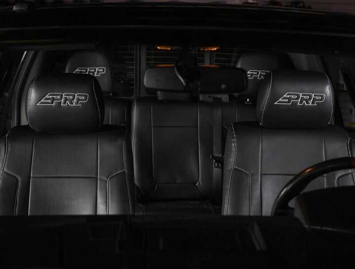 PRP 12-14 Ford Raptor Front Seat Covers (Pair) - Black w Silver Stitch