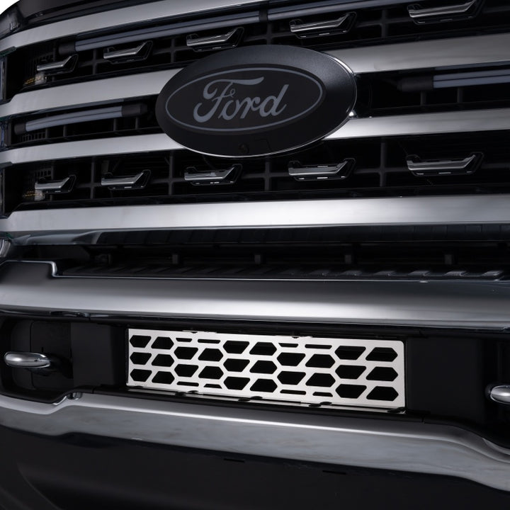 Putco 23-24 Ford F250/F350 Super Duty Hex Shield Design Bumper Grille Inserts - Polished SS