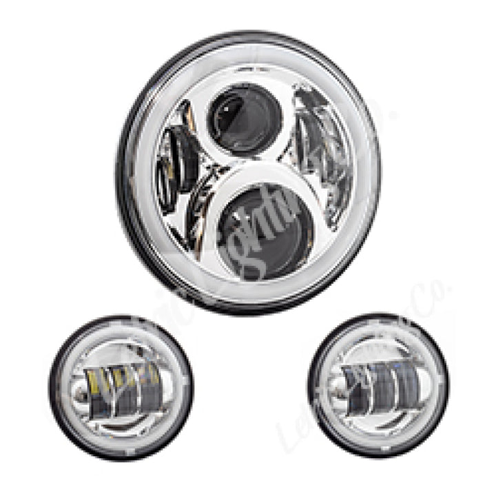 Letric Lighting 7in LED Chrome Full-Halo Indian