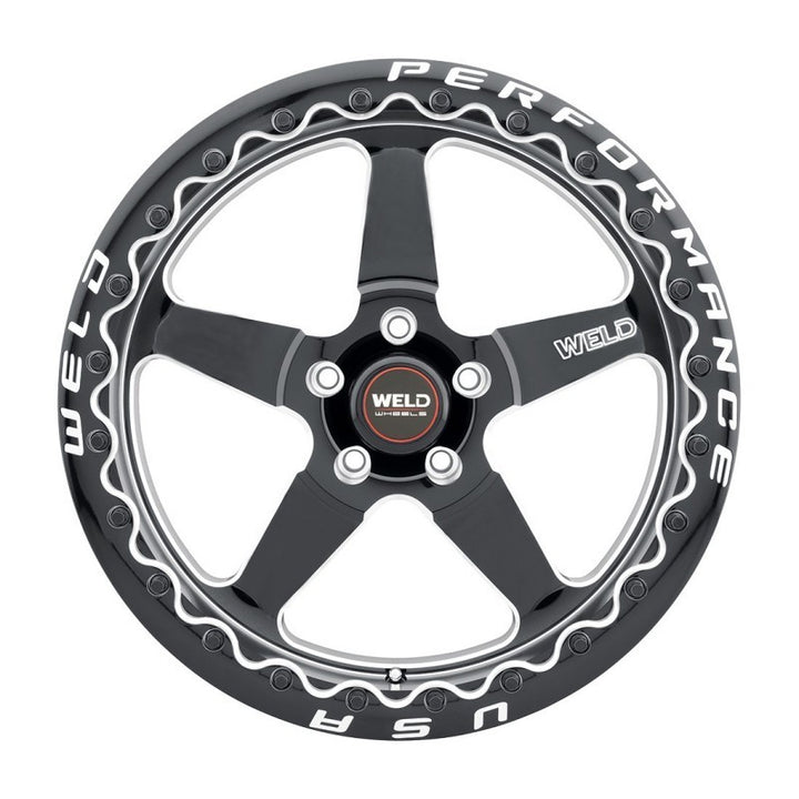 Weld S904 18x12 Ventura Beadlock 5x120 ET52 BS8.55 Gloss BLK MIL DIA 78.1