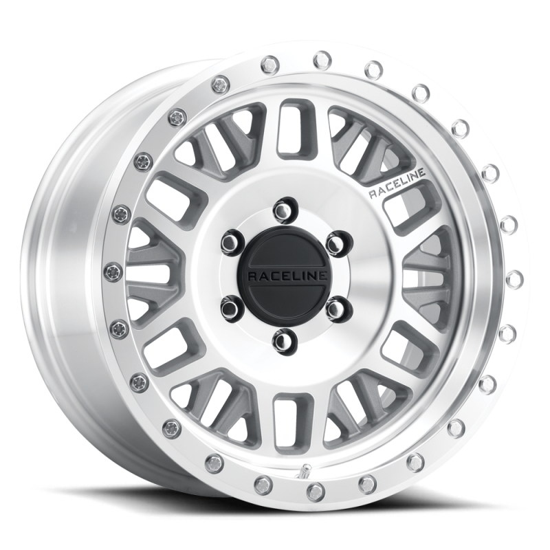 Raceline RT951M Ryno Machined 20x8.5in / 8x139.7 BP/-6mm Offset/108mm Bore - Machined Beadlock