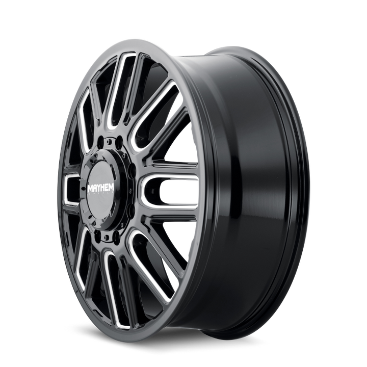 Mayhem 8107D Cogent Dually 20x8.25 / 8x200 BP / 115mm Offset / 142mm Hub Black w/Milled Spokes Wheel
