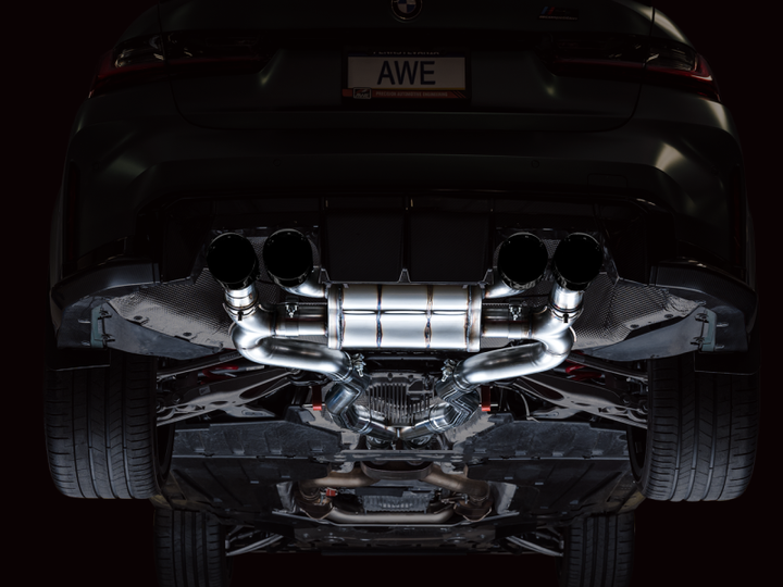 AWE Tuning SwitchPath Cat-Back Exhaust for BMW G8X M3/M4 - Diamond Black Tips
