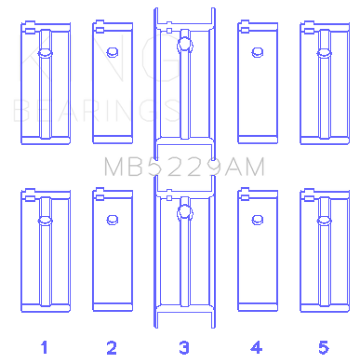 King Engine Bearings Nissan Datsun A12/(Size +0.25mm) Main Bearing Set
