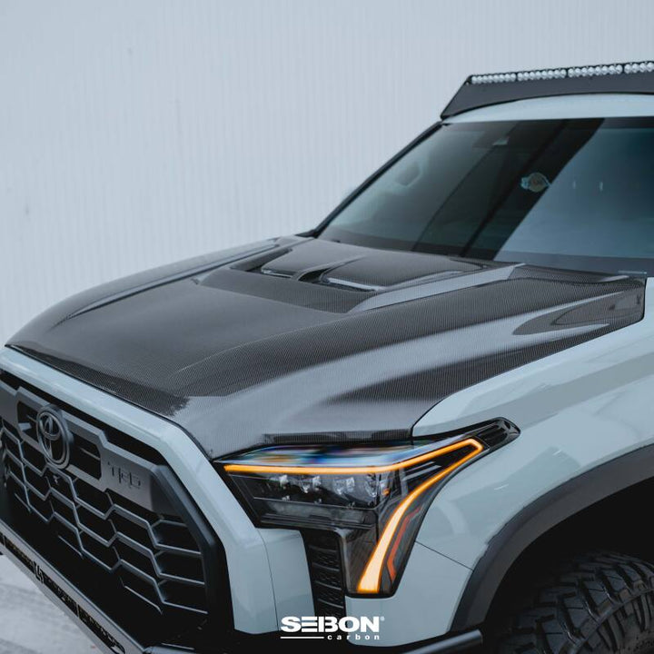 Seibon 22-24 Toyota Tundra / 23-24 Toyota Sequoia RR-Style Carbon Fiber Hood