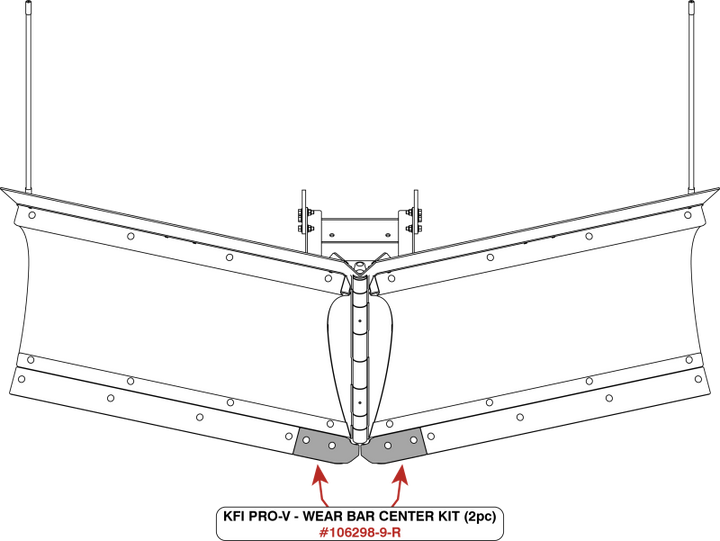 KFI Wear Bar Center Kit V-Plow - 2 pc.