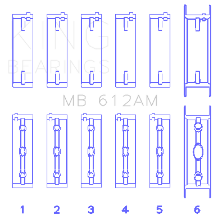 King Engine Bearings Volvo 520/B5252/B5254F/T/B5234F/T (Size +0.25mm) Main Bearing Set