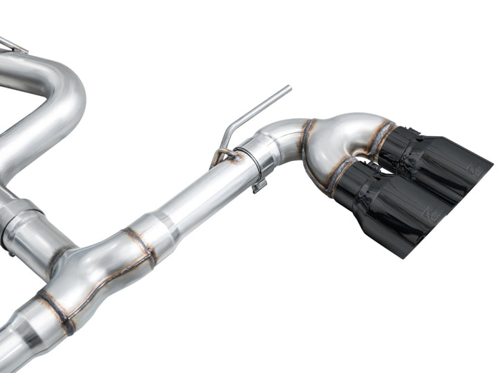 AWE Tuning MK8 Volkswagen Golf R 3in Track Edition Quad Exhaust - Diamond Black Tips
