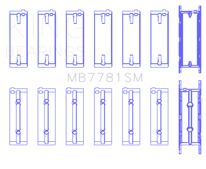 King Engine Bearings BMW N57 D30 A/B/C/N57N/N57S Main Bearing Set - Size +0.25mm