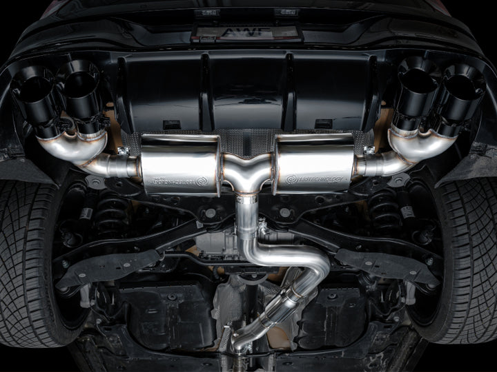 AWE Tuning MK8 Volkswagen Golf R 3in Touring Edition Quad Exhaust - Diamond Black Tips