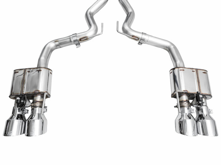 AWE 2024 Ford Mustang Dark Horse S650 RWD SwitchPath Cat-Back Exhaust w/ Quad Chrome Silver Tips
