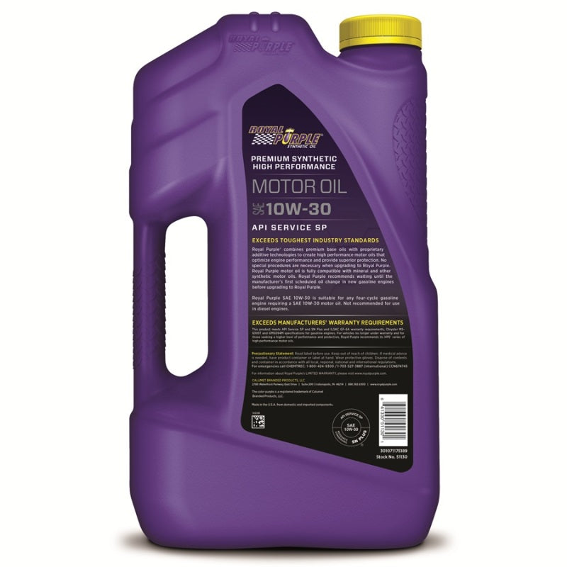 Royal Purple Premium Synthetic High Performance Multi-Grade 10W30 Motor Oil - 5 Quart