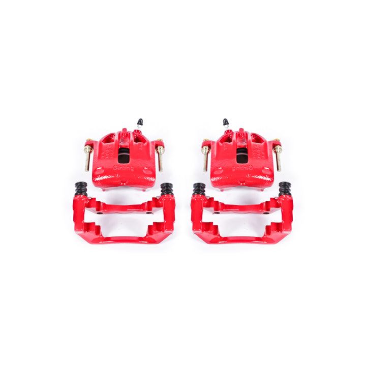 Power Stop 1991 BMW 318i Front Red Calipers w/Brackets - Pair