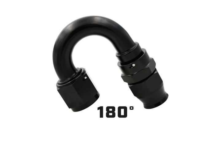 Aeromotive PTFE Hose End - AN-08 - 180 Deg - Black Anodized
