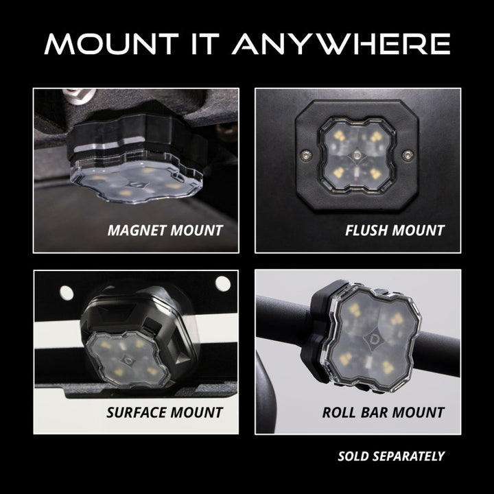 Diode Dynamics Stage Series SXS Rock Light Installer Kit RGBW M8 (4-pack)